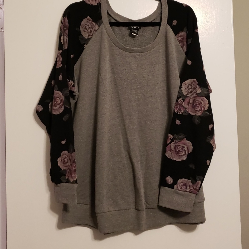 Torrid Floral Sleeve Sweatshirt - 3x